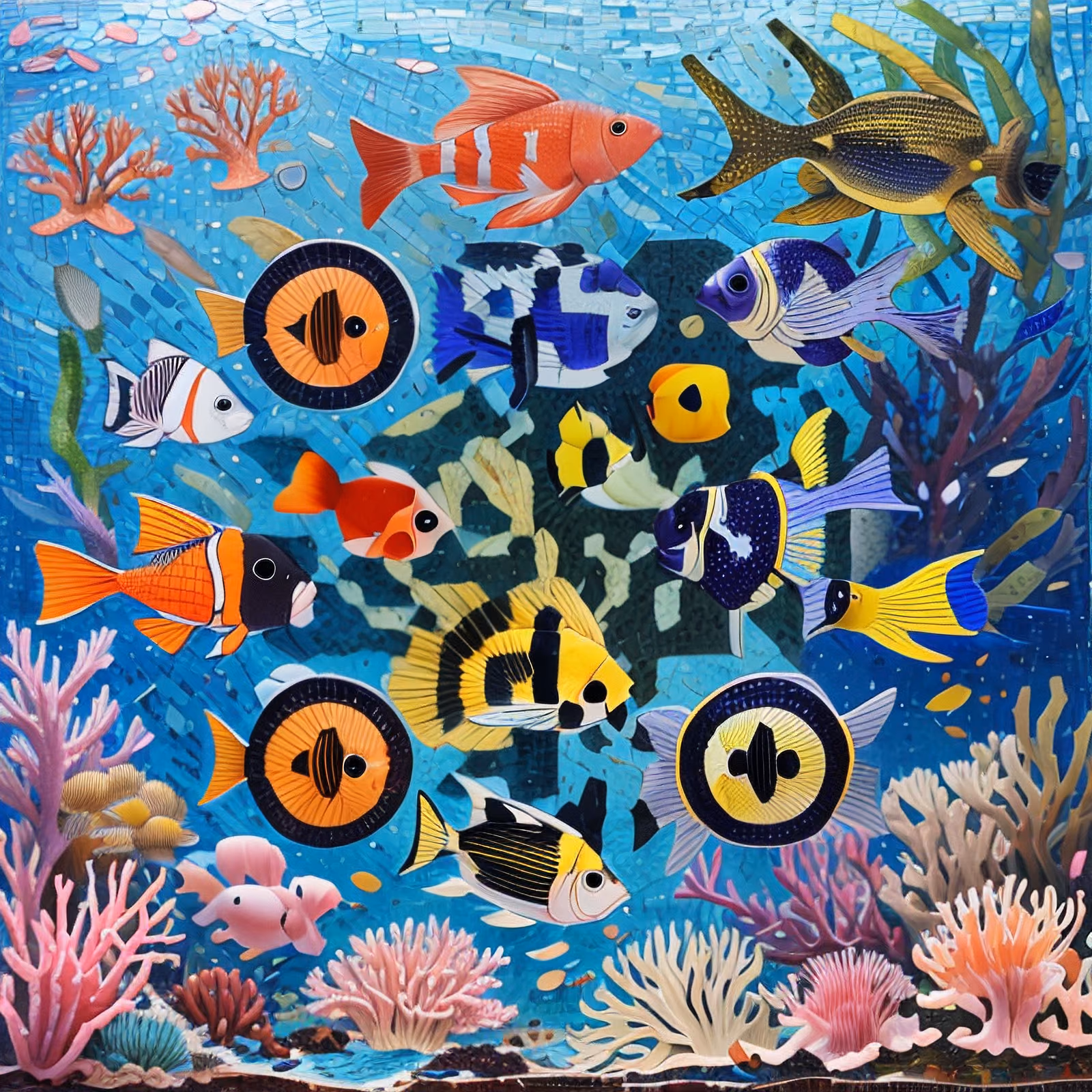 Coral Reef Fish Mosaic QR Code Art — image 1