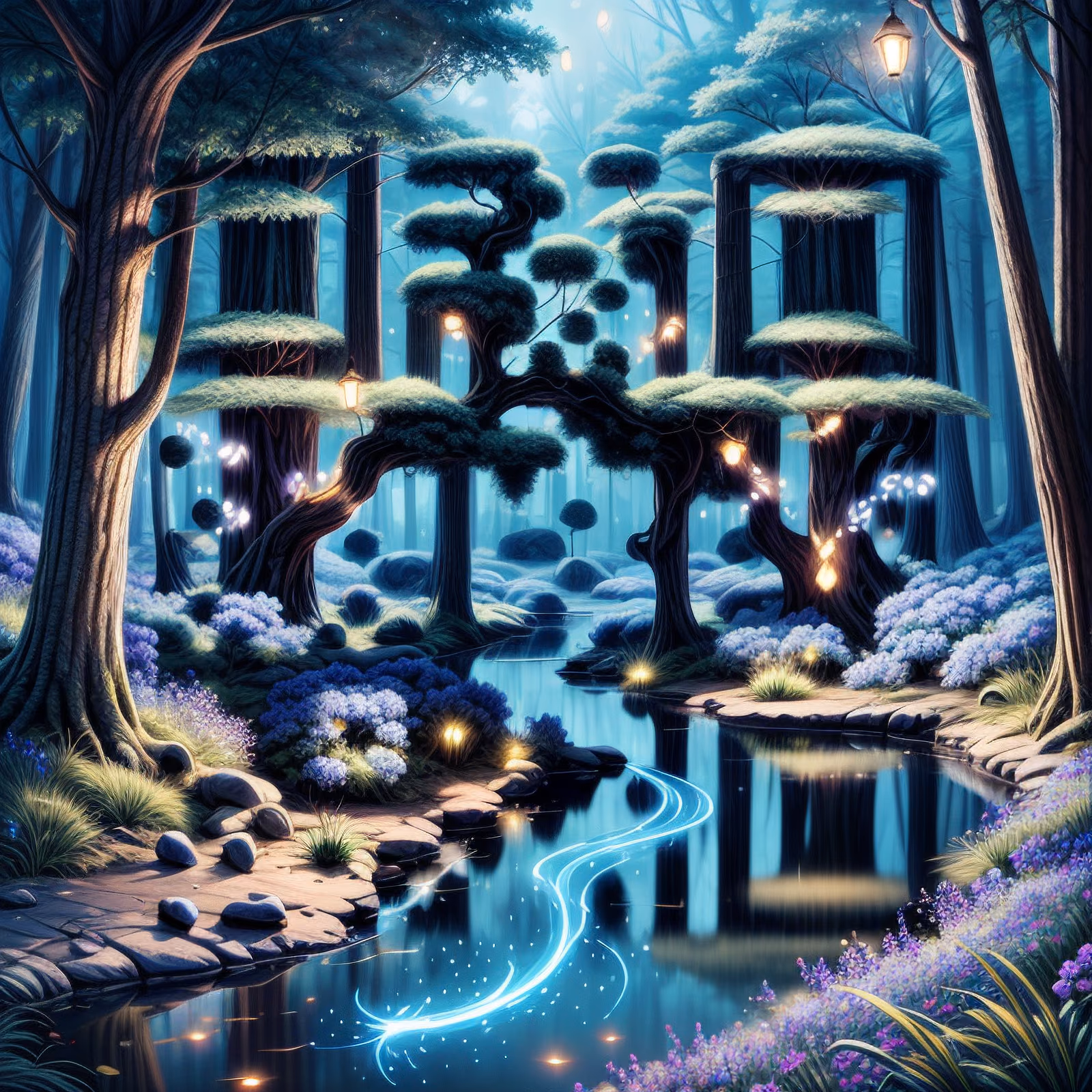 Enchanted Forest Stream Fantasy QR Code Art — image 1