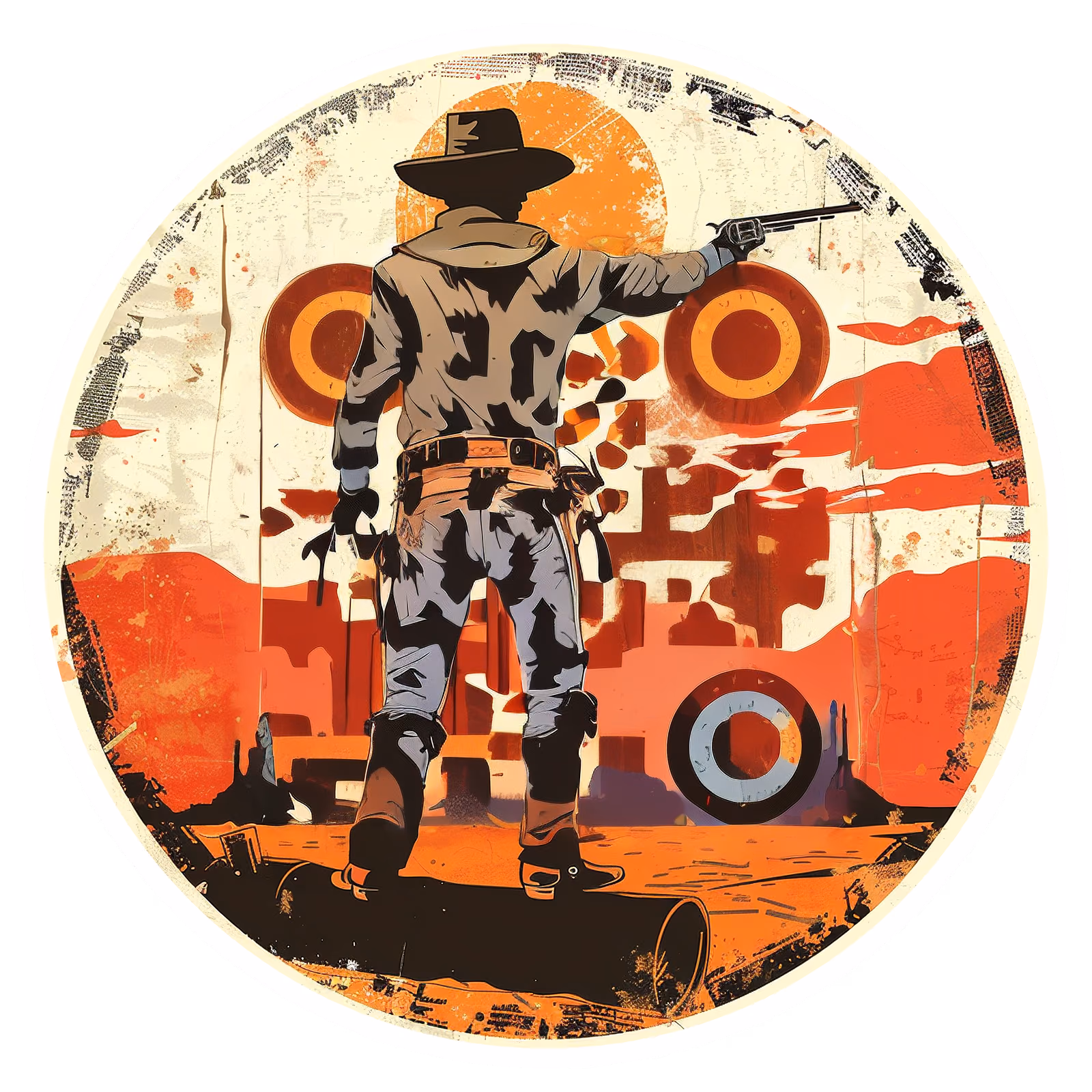 Cowboy Target Shooting Vector QR Code for Stickers — image 1
