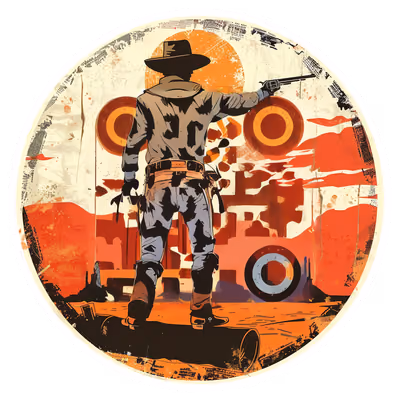 Cowboy Target Shooting Vector QR Code for Stickers — image 1