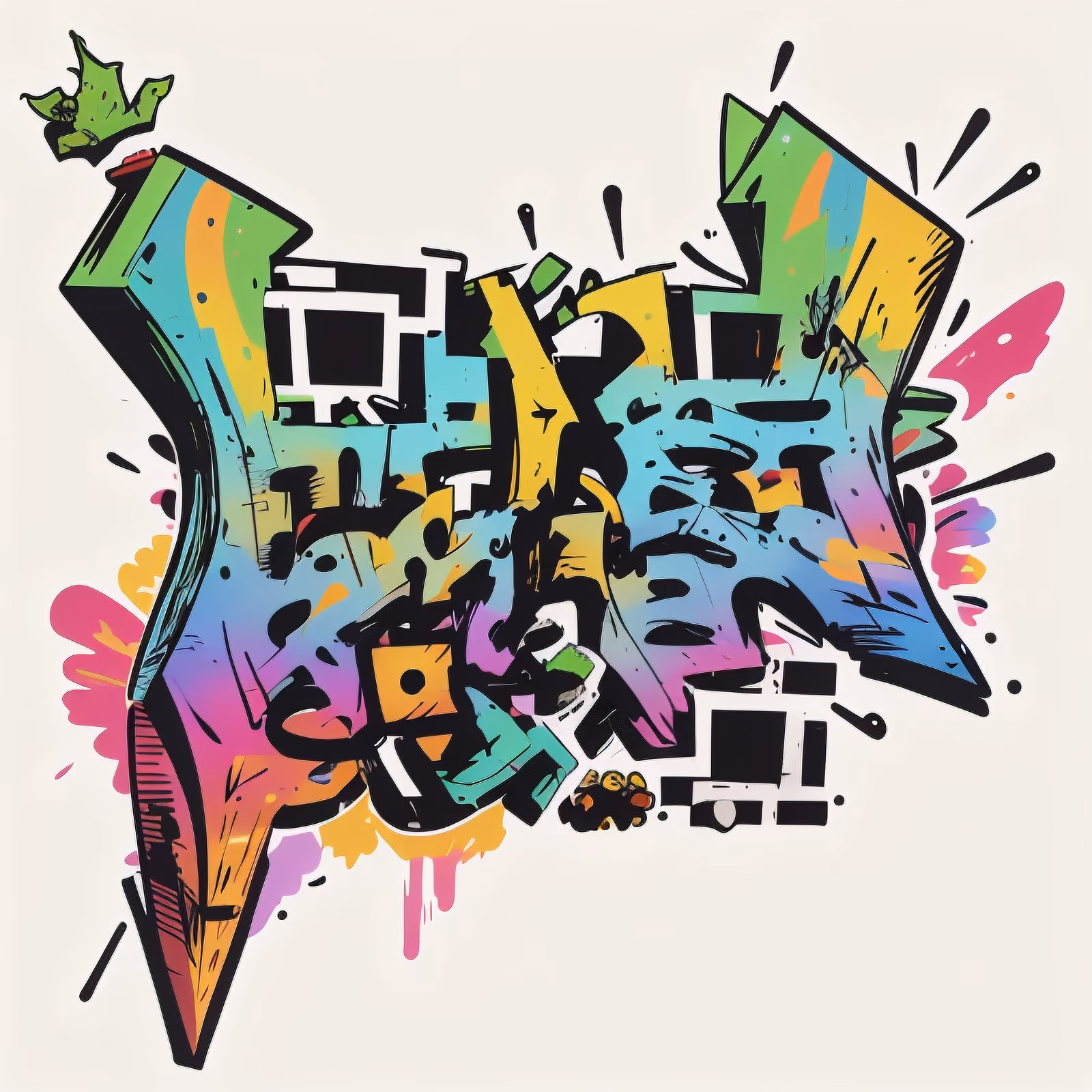 Rainbow Graffiti Lettering QR Code for Stickers — image 1