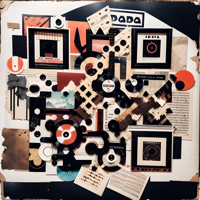 Dada Vinyl Record Paper Collage QR Code for Album Covers