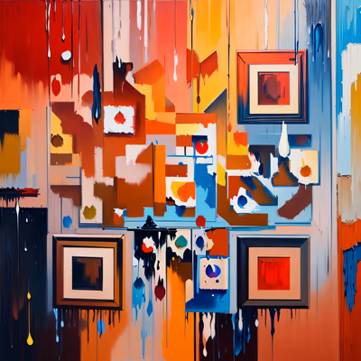 Abstract Paint Drip Oil Painting QR Code Art — image 1