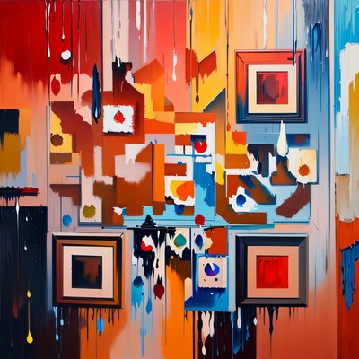 Abstract Paint Drip Oil Painting QR Code Art