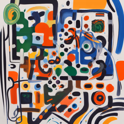 Colorful Gestural Abstract Painting QR Code Art — image 1