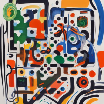 Colorful Gestural Abstract Painting QR Code Art