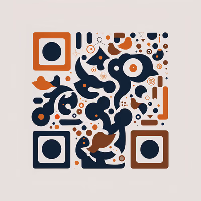 Абстрактные птицы в стиле дудл, плоский вектор: QR-код для стикеров — изображение 1