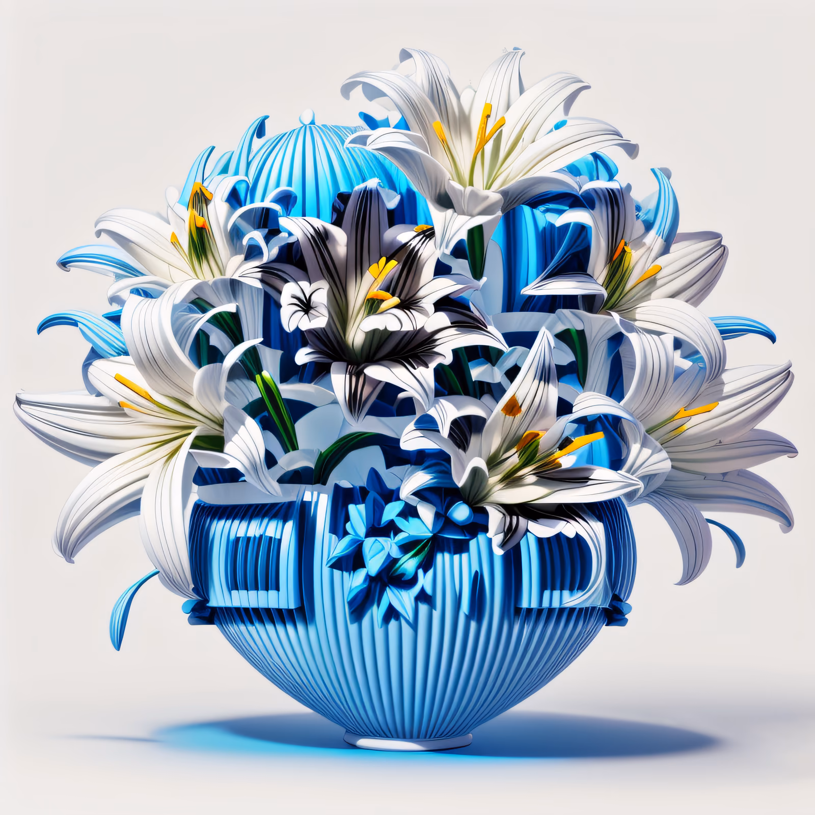 白百合花束 3D二维码艺术 — 图片 1