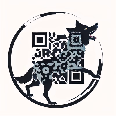 Воющий волк: QR-код в стиле татуировки для временных тату — изображение 1