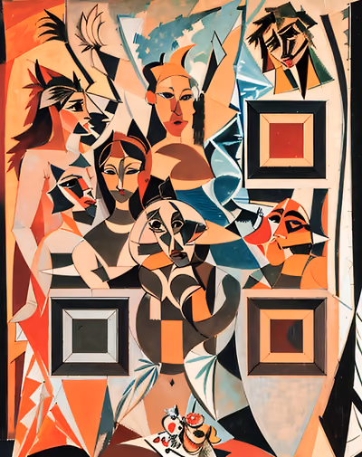 Fragmented Women Cubist QR Code Art — image 1