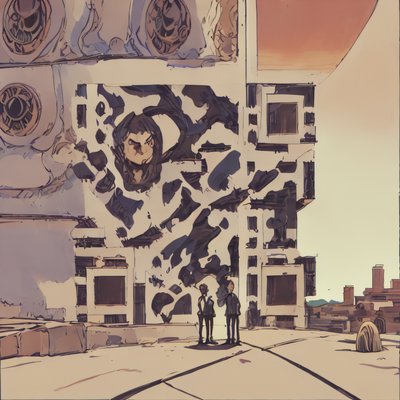 漫画分镜广场壁画海报二维码艺术