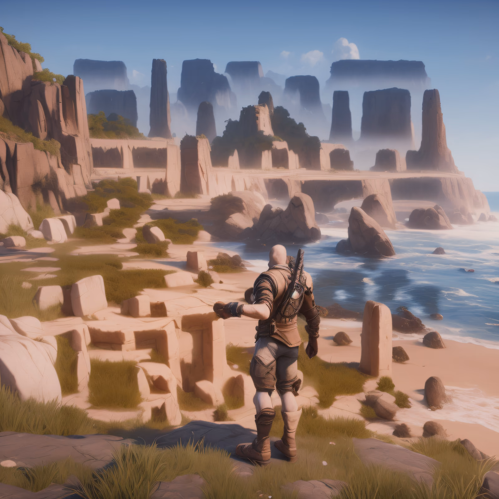 Seaside Rock Ruins Game Art QR Code for Posters — image 1