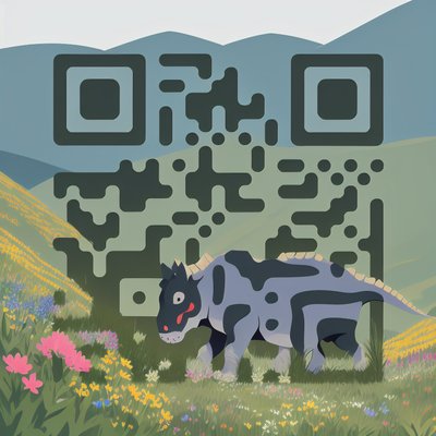 Triceratops Meadow Vector QR Code for Book Covers