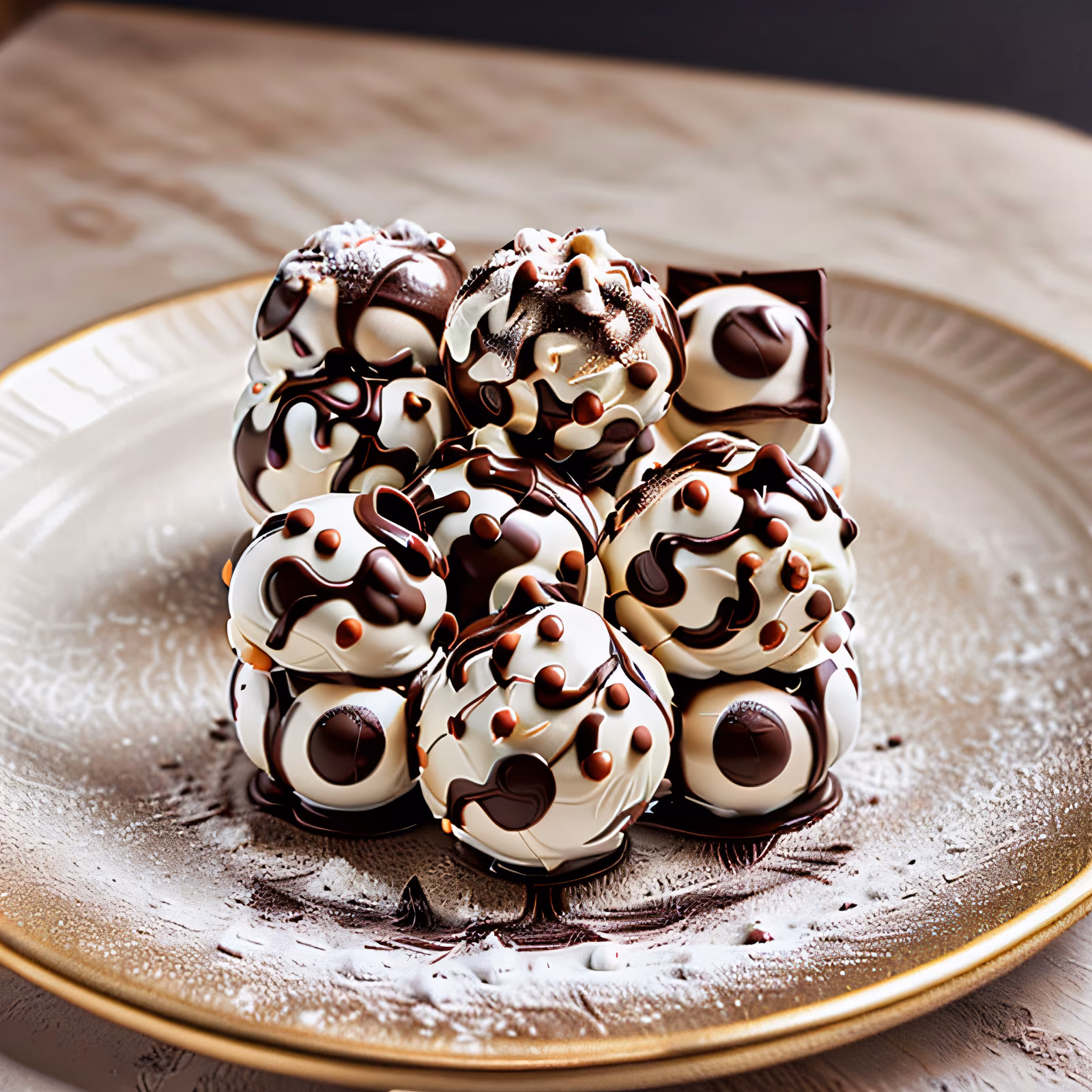Chocolate Ice Cream Balls Photorealistic QR Code for Restaurant Menus — image 1