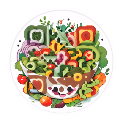 Smiling Salad Bowl Vector QR Code for Stickers — image 1