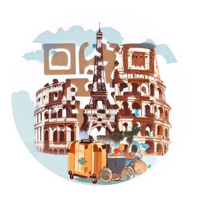 Eiffel Tower Colosseum Travel QR Code for Stickers — image 1
