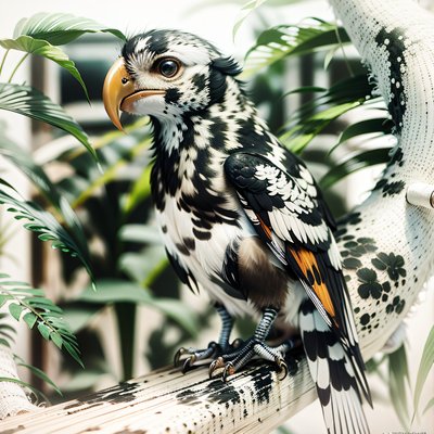 Speckled Parrot Photorealistic QR Code Art
