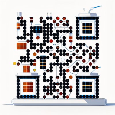 Laboratory Robot Machines Vector QR Code