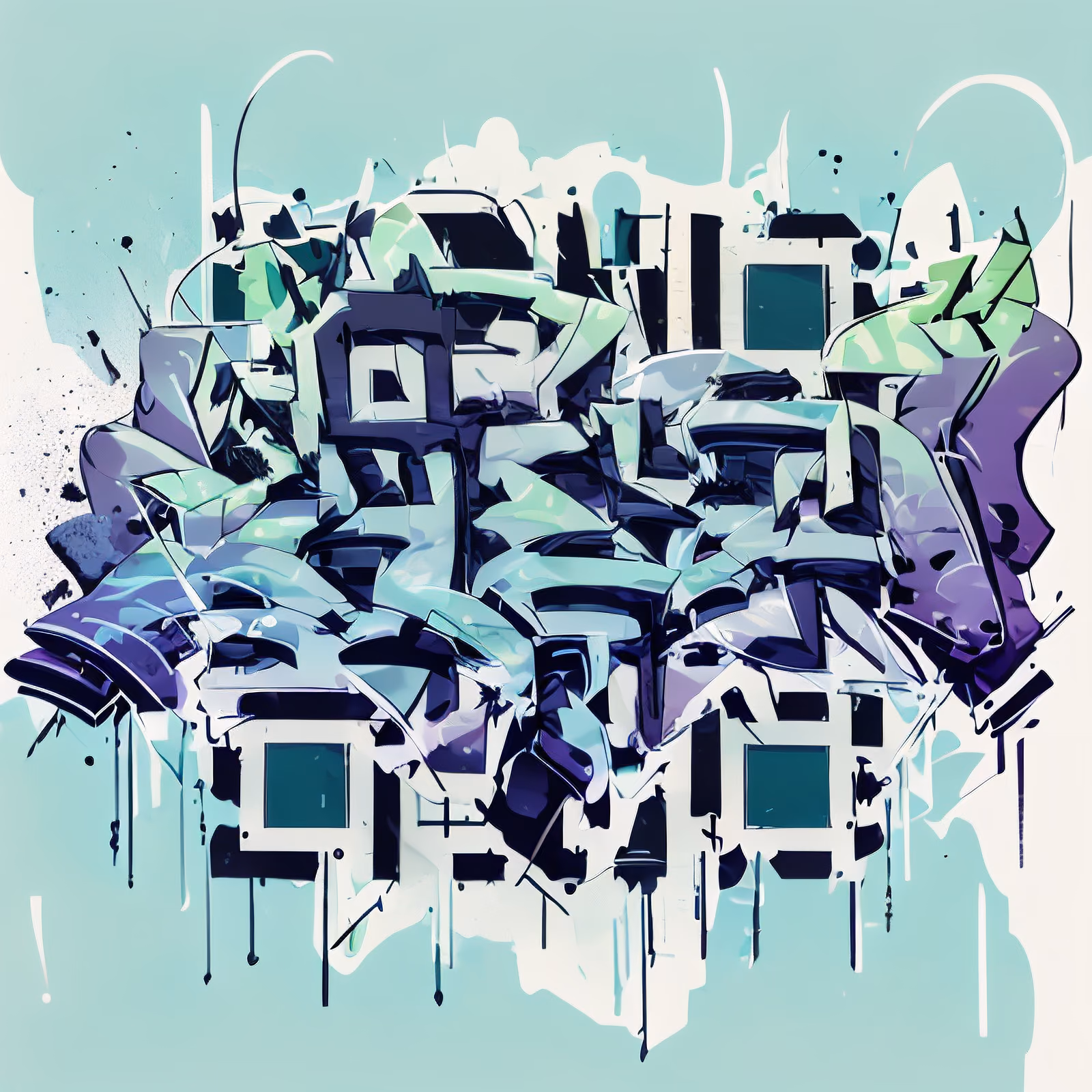 Graffiti Lettering Street Style Calligraphy & Lettering QR Code for Stickers — image 1