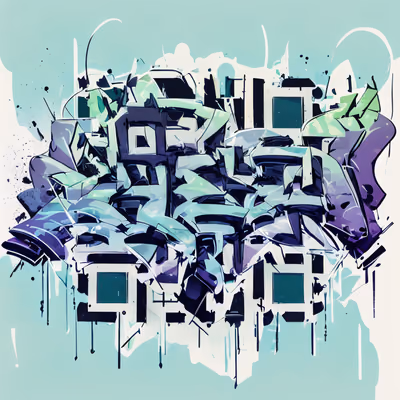 Graffiti Lettering Street Style Calligraphy & Lettering QR Code for Stickers — image 1