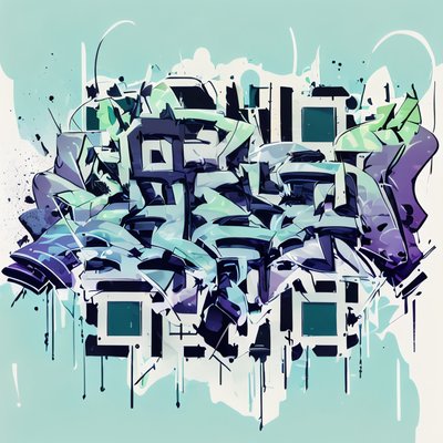 Graffiti Lettering Street Style Calligraphy & Lettering QR Code for Stickers
