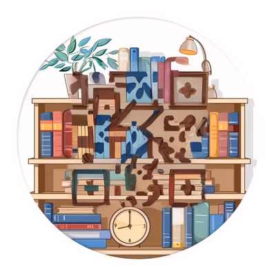 Книжный шкаф: векторная иллюстрация QR-код для наклеек — изображение 1