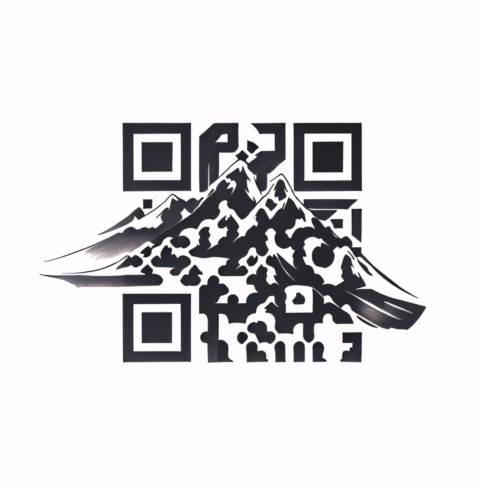 Snowy Mountain Tattoo Ink QR Code for Temporary Tattoos — image 1