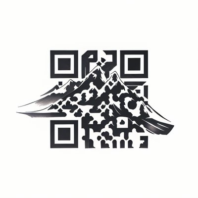 Snowy Mountain Tattoo Ink QR Code for Temporary Tattoos