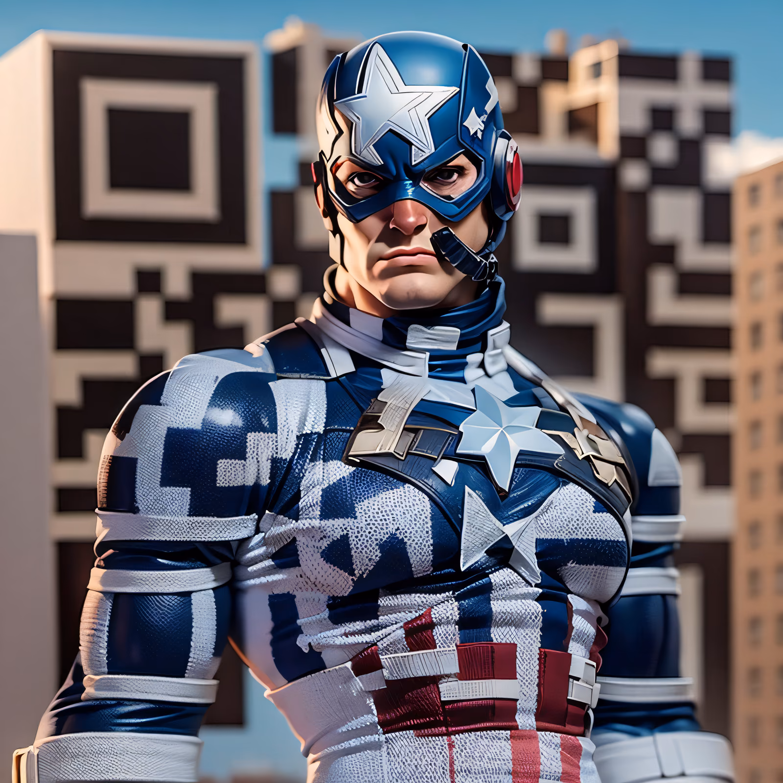 Star Spangled Superhero 3D Render QR Code for Posters — image 1