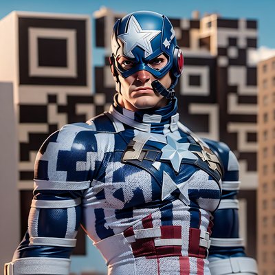 Star Spangled Superhero 3D Render QR Code for Posters