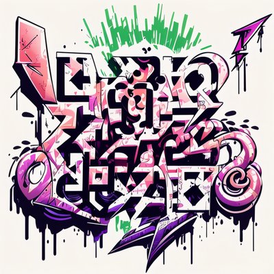 Pink Purple Graffiti Lettering QR Code for Apparel