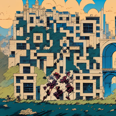 Hillside Comic Panel City QR Code for Book Covers — image 1