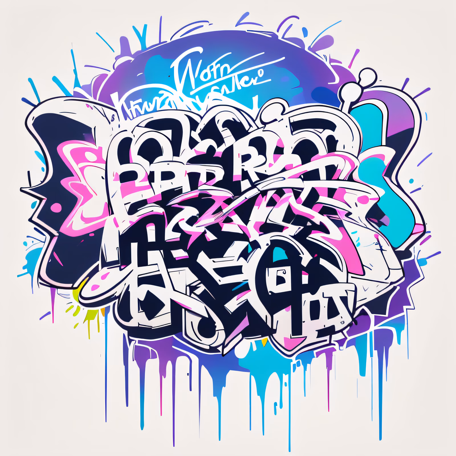 Graffiti Wildstyle Lettering Emblem QR Code for Stickers — image 1