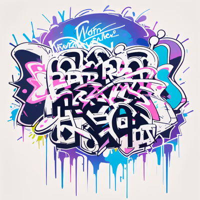 Graffiti Wildstyle Lettering Emblem QR Code for Stickers — image 1