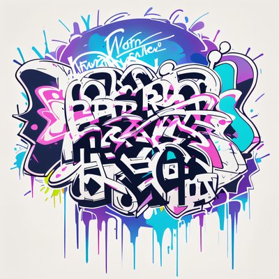 Graffiti Wildstyle Lettering Emblem QR Code for Stickers