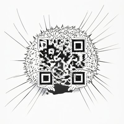 Hedgehog Ink Tattoo QR Code for Temporary Tattoos