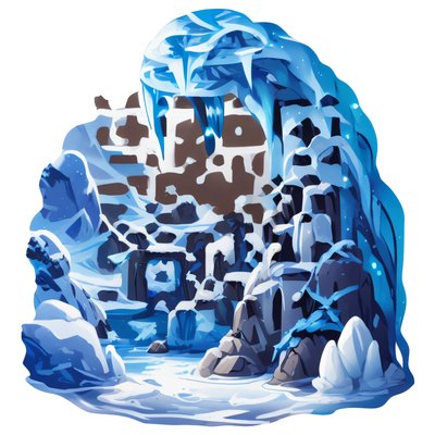 Frozen Ice Cave Vector QR Code for Stickers