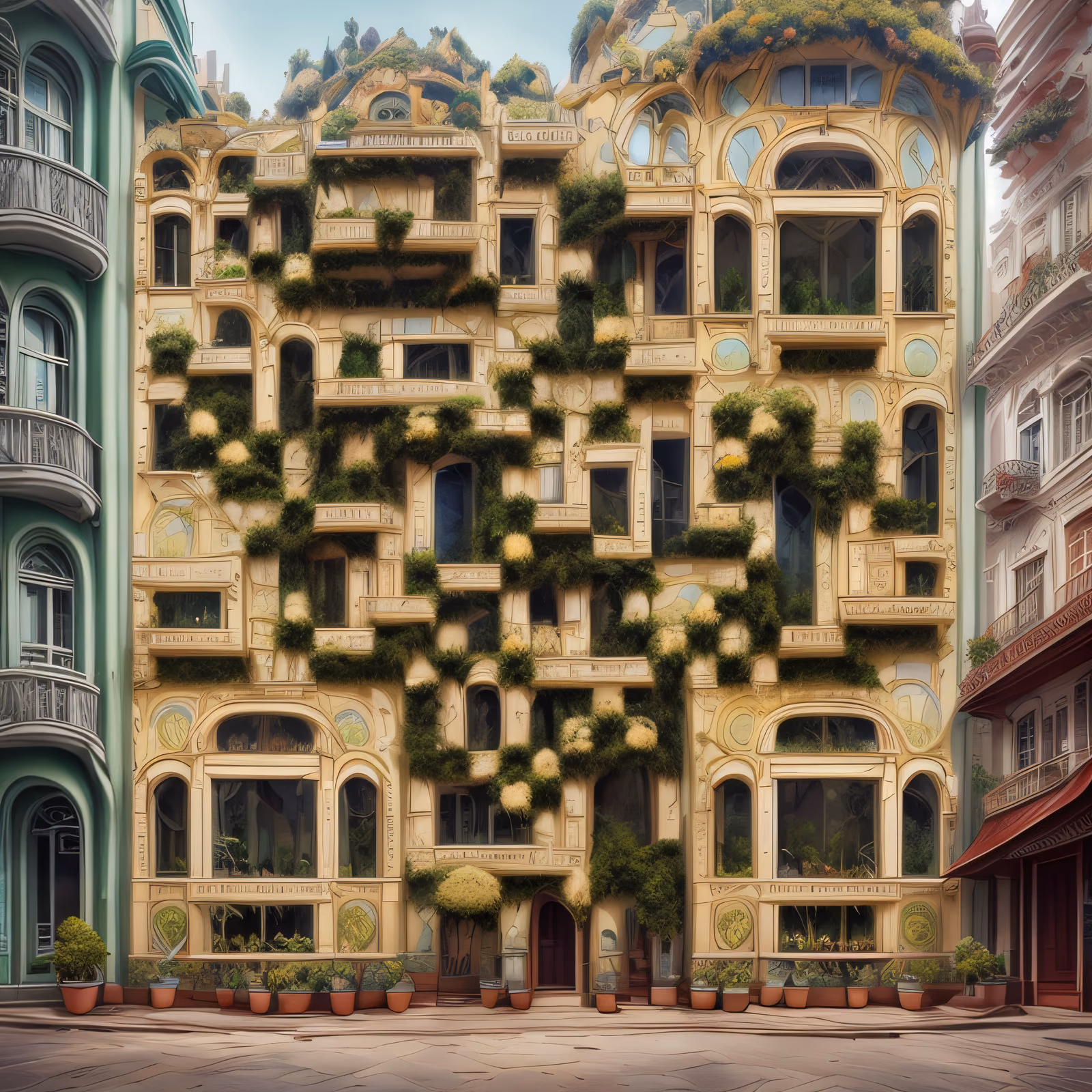 Art Nouveau Ivy Facade QR Code Art — image 1
