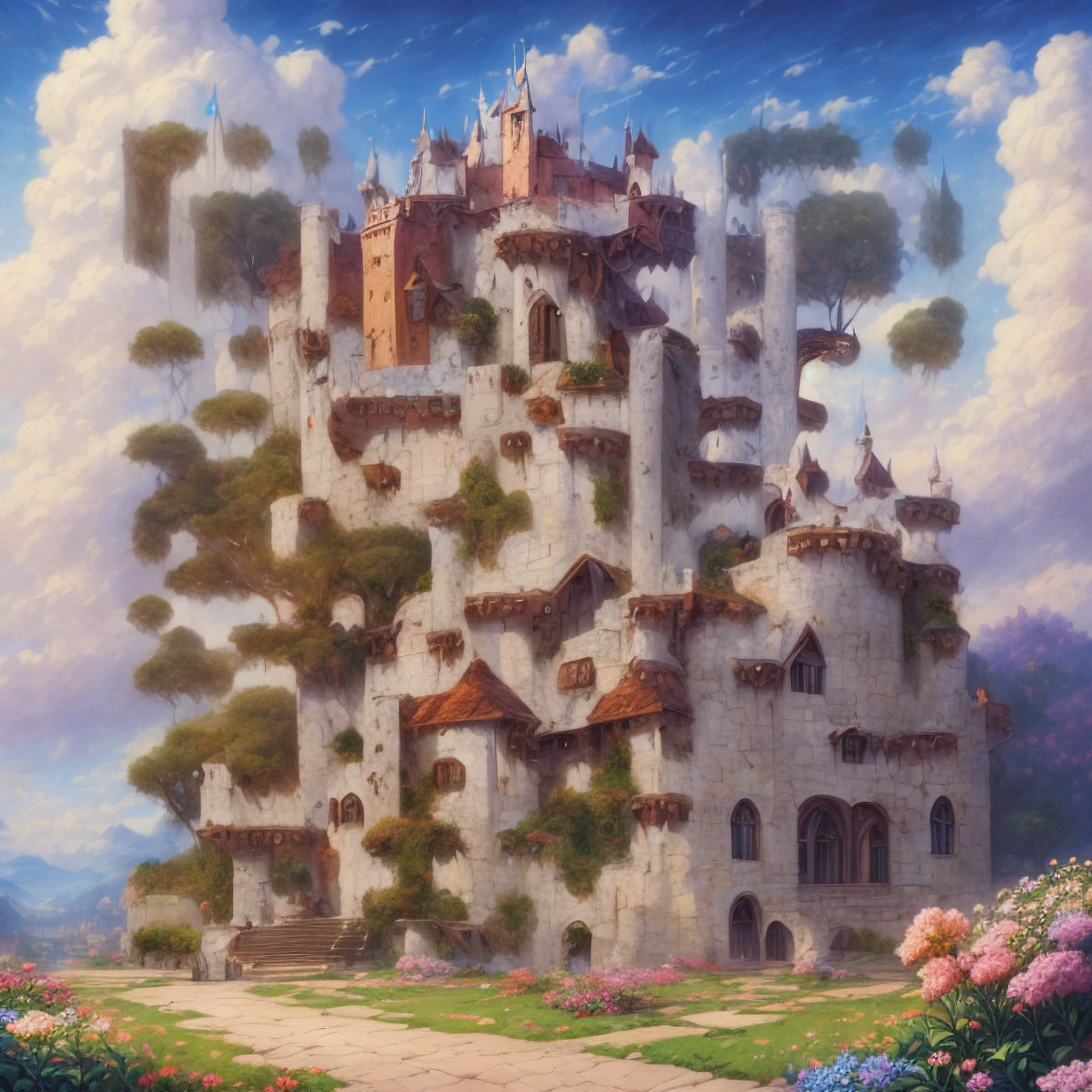 Fairytale Castle Matte Painting QR Code Art — image 1