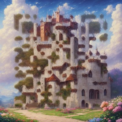 Fairytale Castle Matte Painting QR Code Art