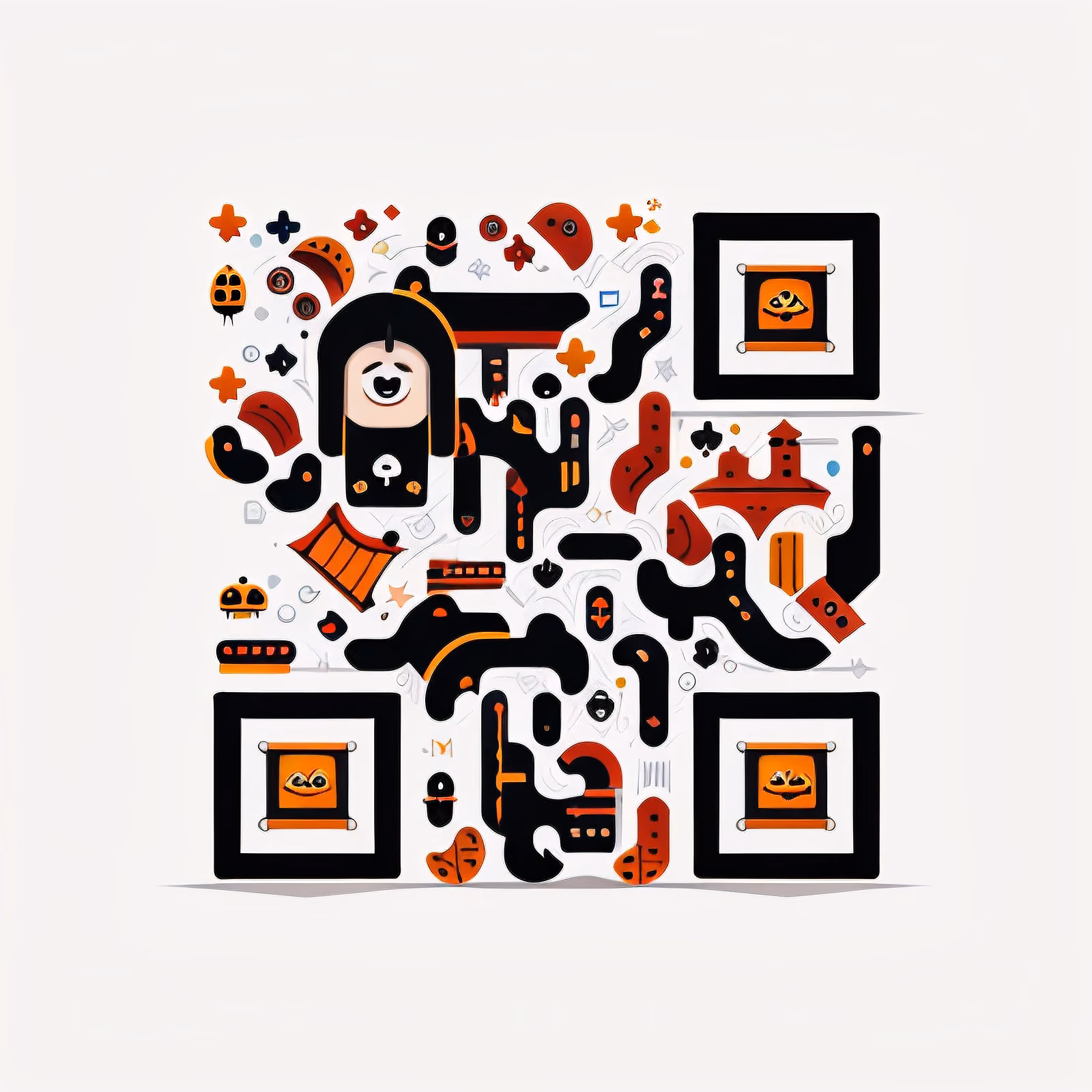 Забавный монстр: векторный QR-код для наклеек — изображение 1
