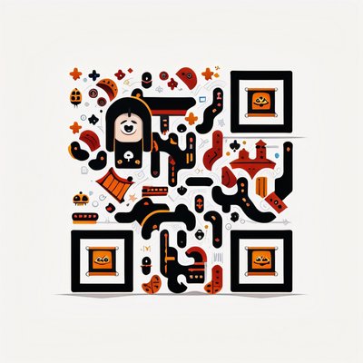 Goofy Monster Icon Vector QR Code for Stickers