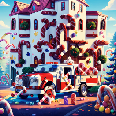 Candy Hospital Ambulance Cartoon QR Code for Posters — image 1