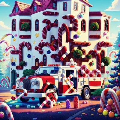 Candy Hospital Ambulance Cartoon QR Code for Posters