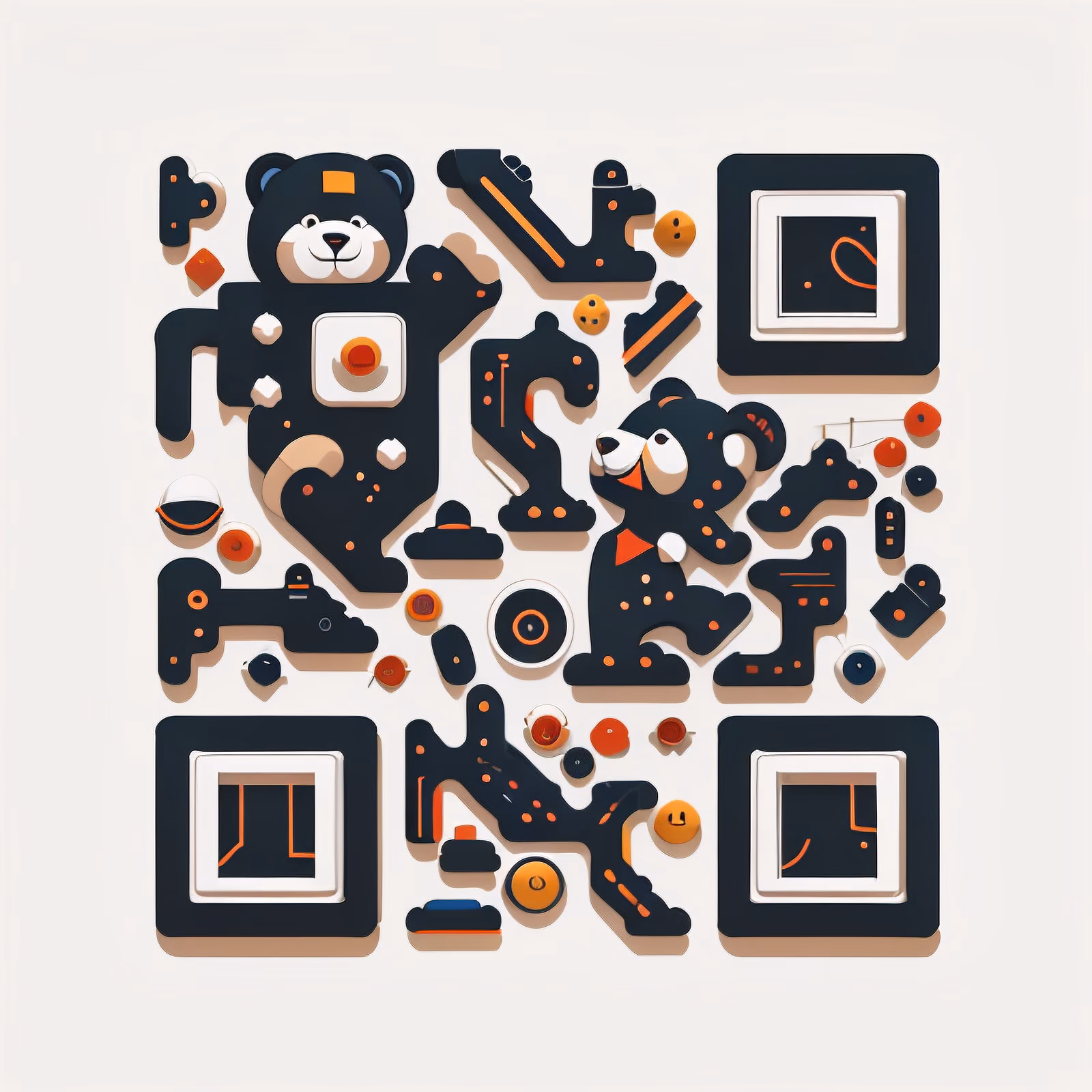Toyland Teddy Bears Vector QR Code for Packaging — image 1