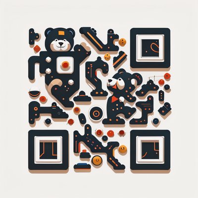 Toyland Teddy Bears Vector QR Code for Packaging