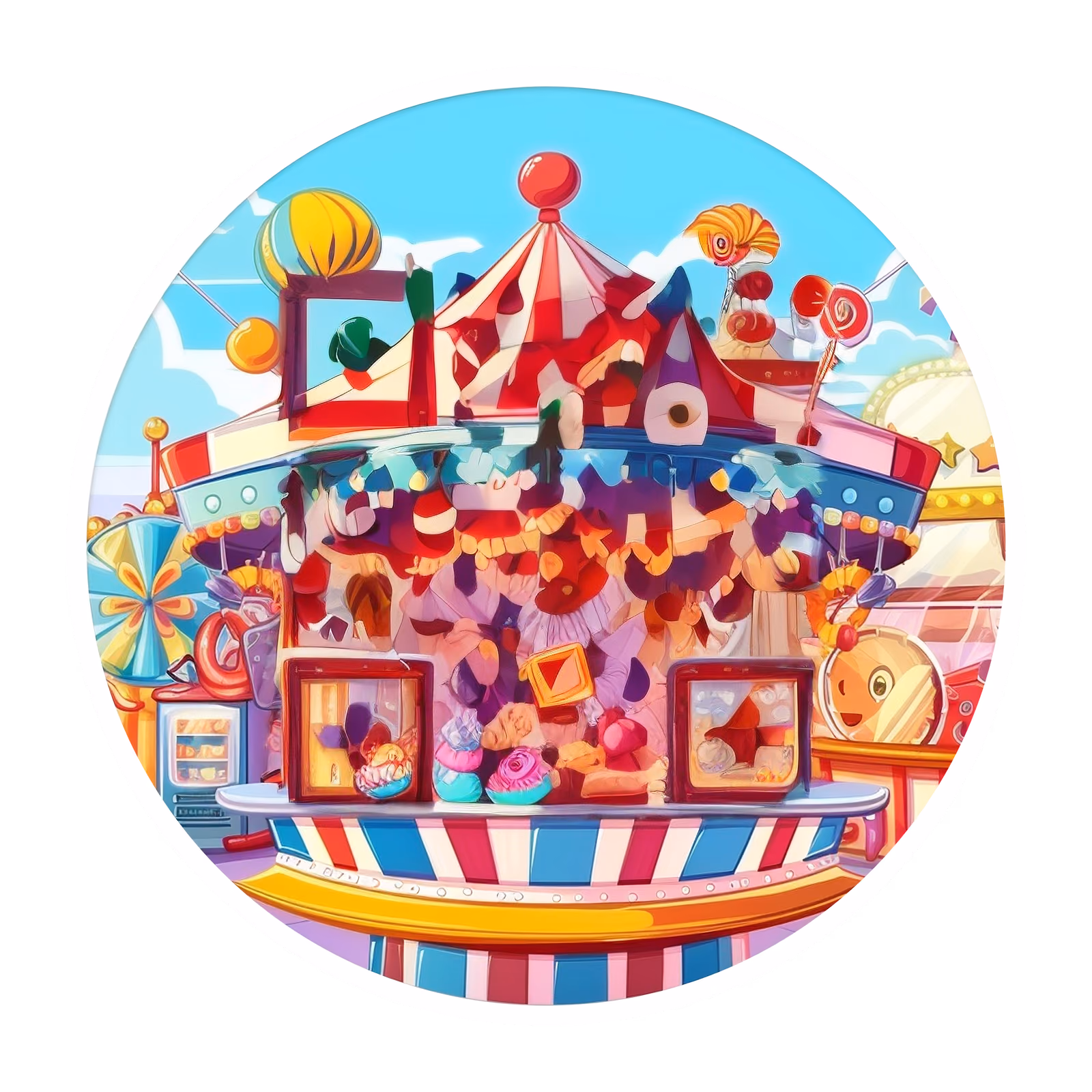 Carnival Game Booth Vector QR Code for Stickers — image 1