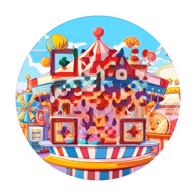 Carnival Game Booth Vector QR Code for Stickers — image 1