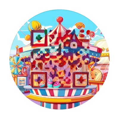Carnival Game Booth Vector QR Code for Stickers