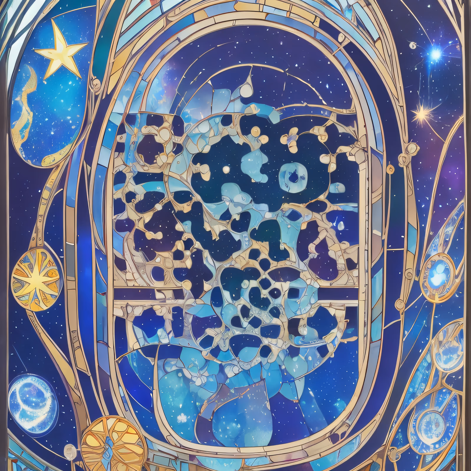 Celestial Stained Glass Window QR Code Art — image 1